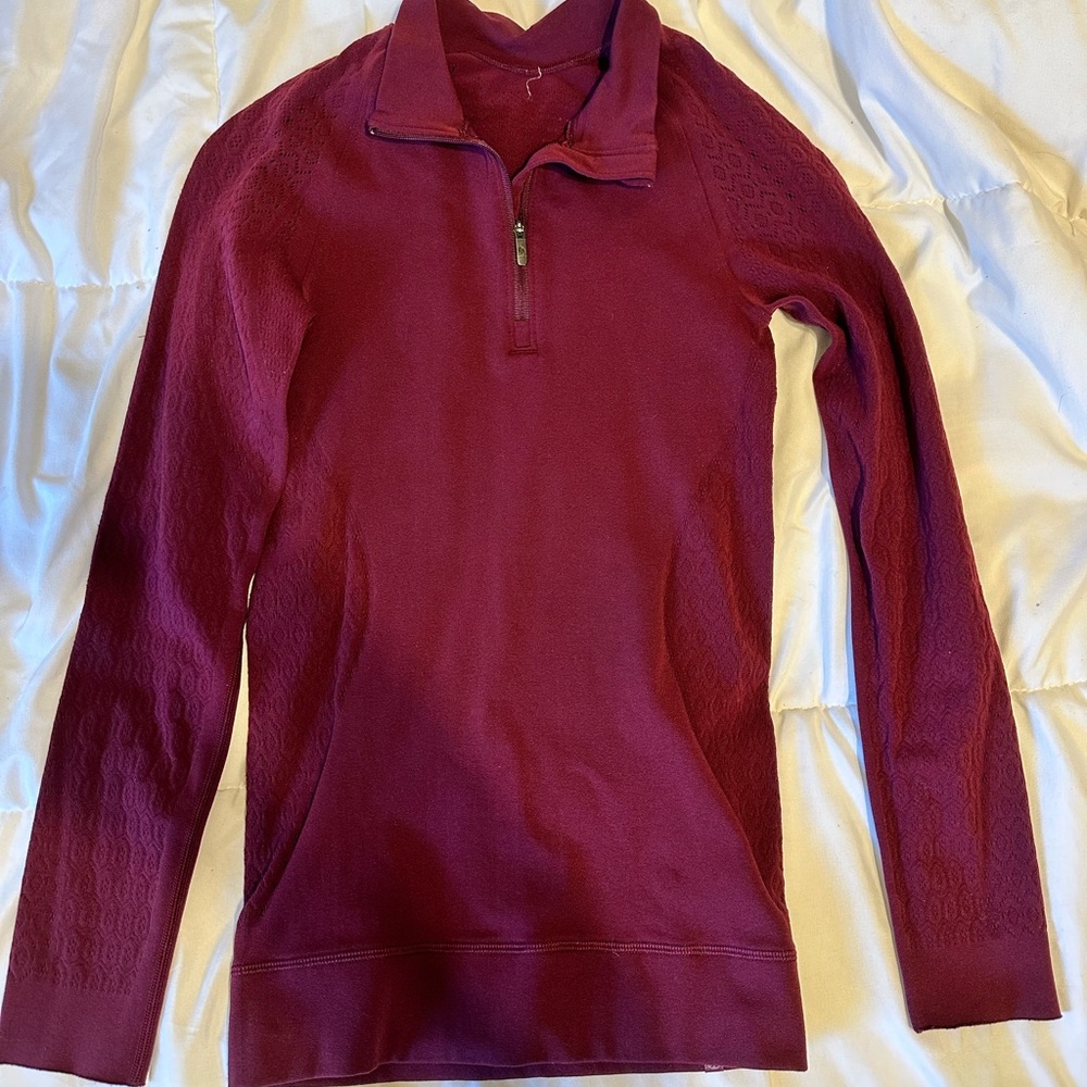 Lululemon Burgundy Quarter-Zip Sweater